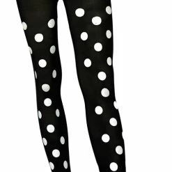 Leg Avenue Tights Opaque Black And White Dots Pantyhose Accessories