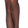 Leg Avenue Accessories Black Fishnet Stocking With Lace Top