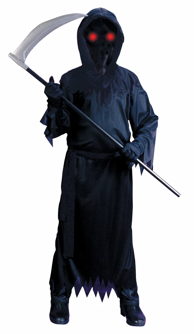 Fun World Costumes Black Reaper With Light Up Eyes, Child Costume 3 Fun World Costumes Black Reaper With Light Up Eyes, Child Costume