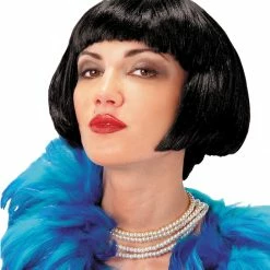 Seasonal Visions Wig Flapper Black Wigs & Beards