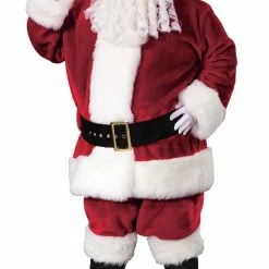 Fun World Santa Plush Crimson Adult Costume, Plus Size Costumes