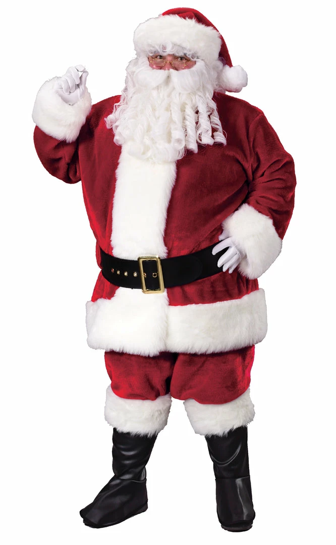 Fun World Santa Suit Plush Crimson Adult Costume, Plus Size Costumes 3 Fun World Santa Suit Plush Crimson Adult Costume, Plus Size Costumes