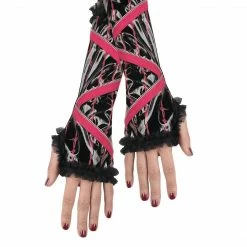 Disguise Retro Zipper Patterned Glovettes Adults Accessories
