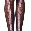 Leg Avenue Accessories Thigh High Fishnets Pink Ruffle