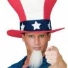 Fun World Accessories Uncle Sam Independence Day Hat With Goatee Beard