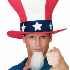 Fun World Accessories Uncle Sam Independence Day Hat With Goatee Beard
