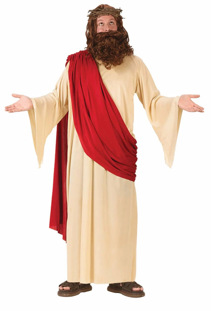 Fun World Jesus Adult Costume With Wig & Beard 3 Fun World Jesus Adult Costume With Wig & Beard
