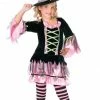 Fun World Blossom Pink & Black Witch Child Large Costume & Hat