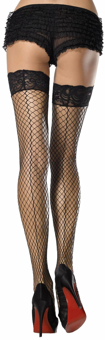 Leg Avenue Accessories Thigh High Fishnet Black With Seam 3 Leg Avenue Accessories Thigh High Fishnet Black With Seam