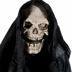 Zagone Studios Masks Grim Reaper, Skull Skeleton Head Latex Face Mask With Moving Mouth