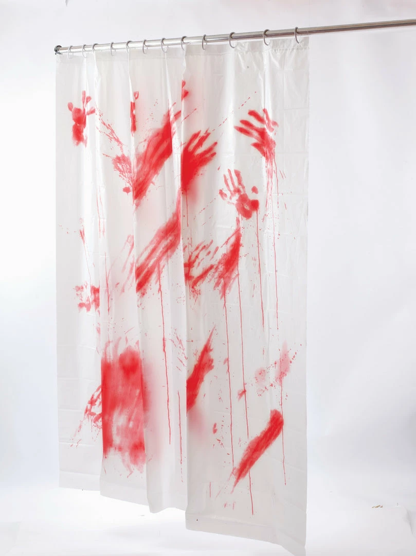 Fun World Bloody Shower Curtain Decorations & Props 3 Fun World Bloody Shower Curtain Decorations & Props