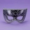 Forum Novelties Half Style Mask Bk W Slvr Trim
