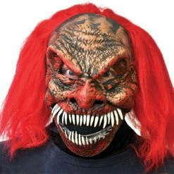 Zagone Studios Dark Humor, Evil Monster Clown Latex Face Mask With Large Teeth