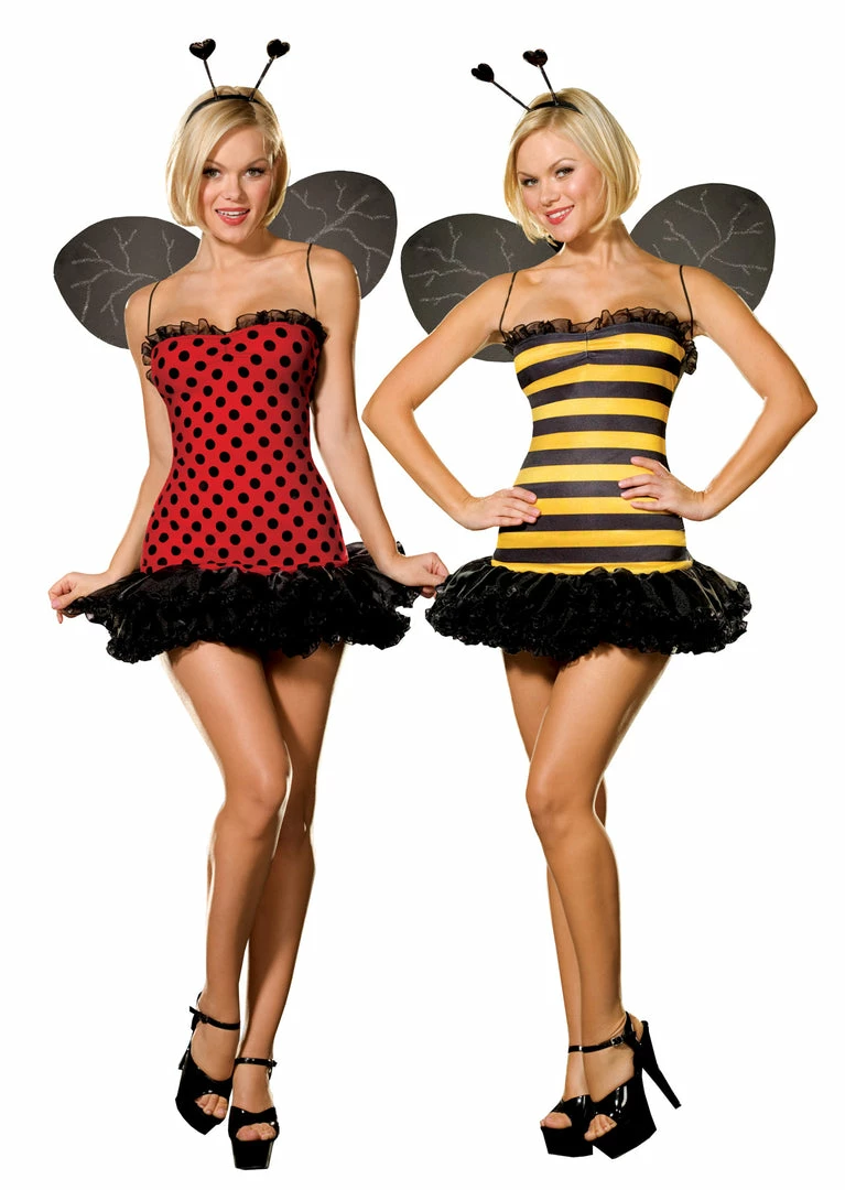 Dreamgirl Costumes Buggin Out Reversible Womens Bumble Bee Lady Bug Costume & Wings 3 Dreamgirl Costumes Buggin Out Reversible Womens Bumble Bee Lady Bug Costume & Wings