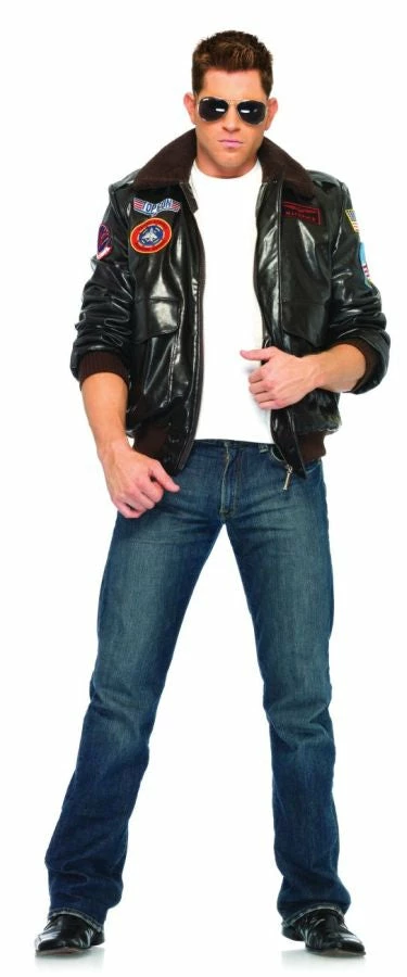 Leg Avenue Authentic Official Top Gun Bomber Jacket & Aviators Men's Adult Costume Costumes 3 Leg Avenue Authentic Official Top Gun Bomber Jacket & Aviators Men's Adult Costume Costumes