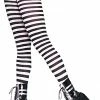 Leg Avenue Tights Striped Black And White Plus Size Pantyhose Accessories