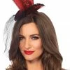 Leg Avenue Glitter Mini Top Hat With Veil 2 Leg Avenue Glitter Mini Top Hat With Veil