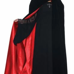 Underwraps 63” Deluxe Velvet & Satin Lined Cape Black, Red Or Purple