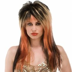 Seasonal Visions Wig Punk Diva Black Blonde And Copper