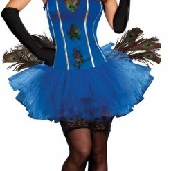 Dreamgirl Women's Royal Peacock Corset Dress Tutu Costume & Tiara Costumes