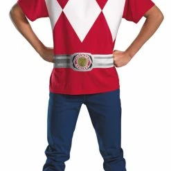 Disguise Power Ranger Men's Red Alternative Costume T-Shirt & Mask