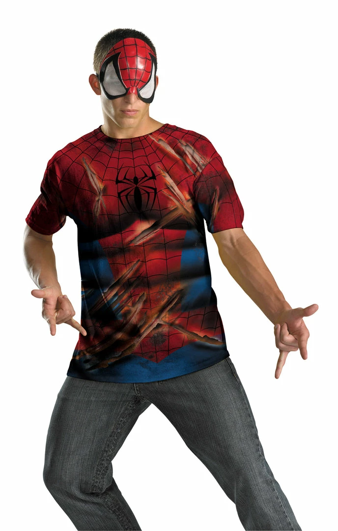 Disguise Spider-Man T-Shirt And Mask Men's Costume Costumes 3 Disguise Spider-Man T-Shirt And Mask Men's Costume Costumes