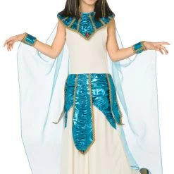 Living Fiction Girls Cleopatra Blue And Gold Costume Costumes