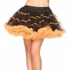 Leg Avenue Layered Striped Tulle Petticoat Black & Orange Accessories