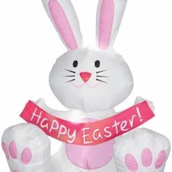 Gemmy Decorations & Props Happy Easter Bunny Airblown 4' Inflatable Yard Decoration