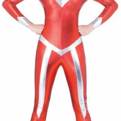 Underwraps Costumes Women's Red And Silver Flame Metallic Jumpsuit Costume