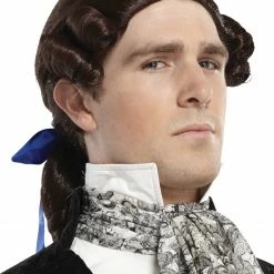 Seasonal Visions Wigs & Beards Historical Men's Ponytail Bow Wig