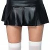 Leg Avenue Costumes Women's Pleated Wet-Look Black Short Skirt 1 Leg Avenue Costumes Women's Pleated Wet-Look Black Short Skirt