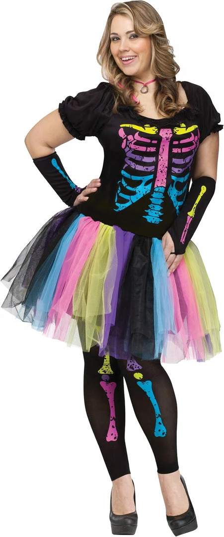Fun World Costumes Funky Punk Bones Adult Costume, Plus Size (16-22) 3 Fun World Costumes Funky Punk Bones Adult Costume, Plus Size (16-22)