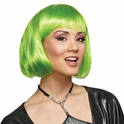Seasonal Visions Backlight Bob Wig Blue Or Green Wigs & Beards