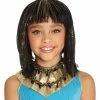 Seasonal Visions Cleopatra Child Wig Black With Gold Wigs & Beards