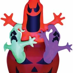 Gemmy Decorations & Props 7ft Air-blown Pumpkin Neon Ghost Inflatable Halloween Yard Decor