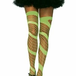 Leg Avenue Neon Diamond Net Thigh-Highs