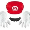 Disguise Video Game Costumes Super Mario Mario Accessory Kit Child Gloves, Mustache And Hat