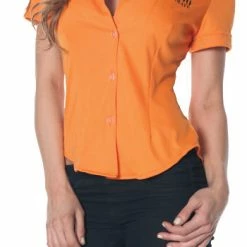 Underwraps Costumes Fitted Prisoner Women's Orange Shirt