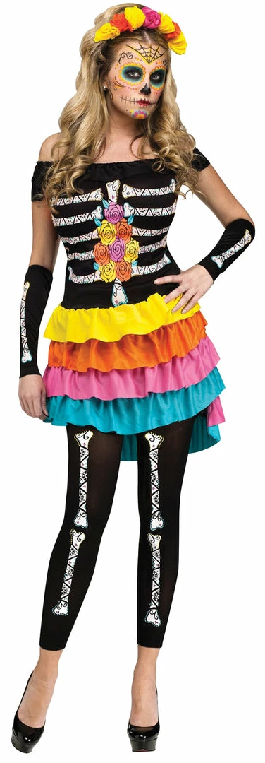 Fun World Day Of Dead Footless Leggings 3 Fun World Day Of Dead Footless Leggings