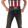 Rubie's Captain America Marvel Adult Muscle Chest Top And Helmet Mask Costumes