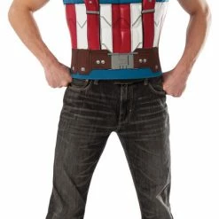 Rubie's Captain America Marvel Adult Muscle Chest Top And Helmet Mask Costumes
