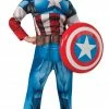 Rubie's Costumes Captain America, Deluxe Muscle Child Costume And Mask