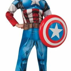 Rubie's Costumes Captain America, Deluxe Muscle Child Costume And Mask