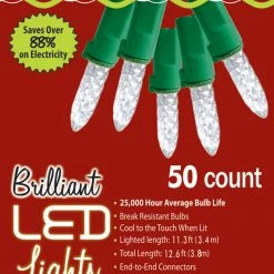 Golden Bay 50-Count C3 Christmas Holiday Indoor Or Outdoor Lights, 12ft