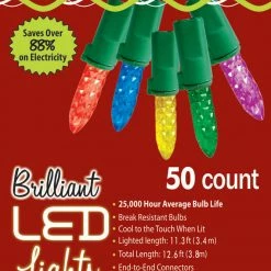 Golden Bay 50-Count C3 Christmas Holiday Indoor Or Outdoor Lights, 12ft