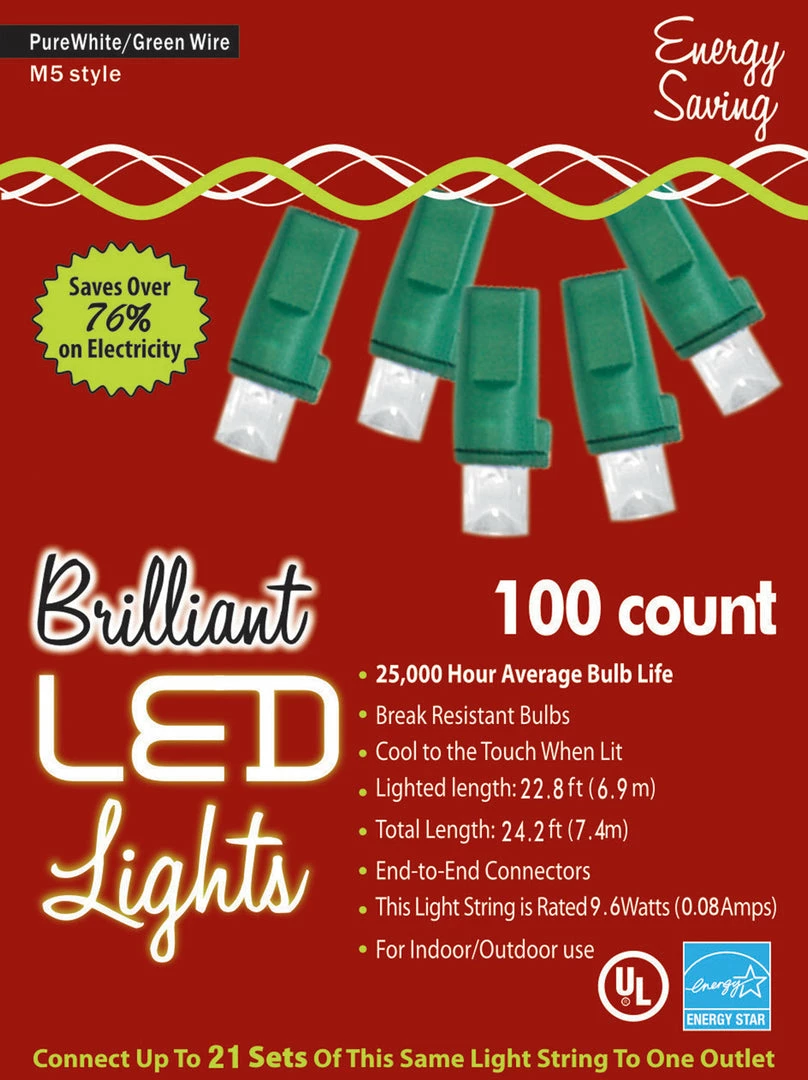 Golden Bay Decorations & Props 100 Count M5 LED Holiday Christmas Indoor Or Outdoor Lights 4 Golden Bay Decorations & Props 100 Count M5 LED Holiday Christmas Indoor Or Outdoor Lights