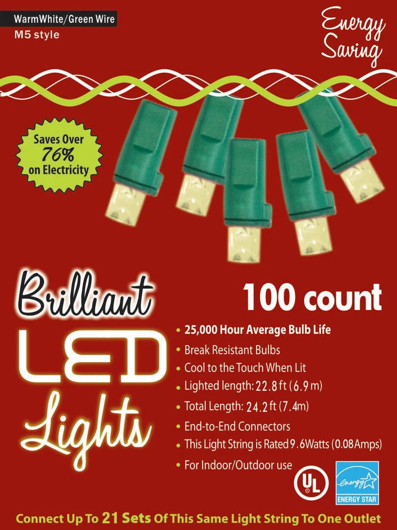 Golden Bay Decorations & Props 100 Count M5 LED Holiday Christmas Indoor Or Outdoor Lights 5 Golden Bay Decorations & Props 100 Count M5 LED Holiday Christmas Indoor Or Outdoor Lights