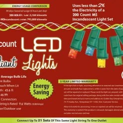 Golden Bay Decorations & Props 200-Count M5 Christmas Holiday Indoor Or Outdoor Lights, 45ft