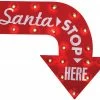 Gemmy Decorations & Props Santa Stop Here Vintage Sign